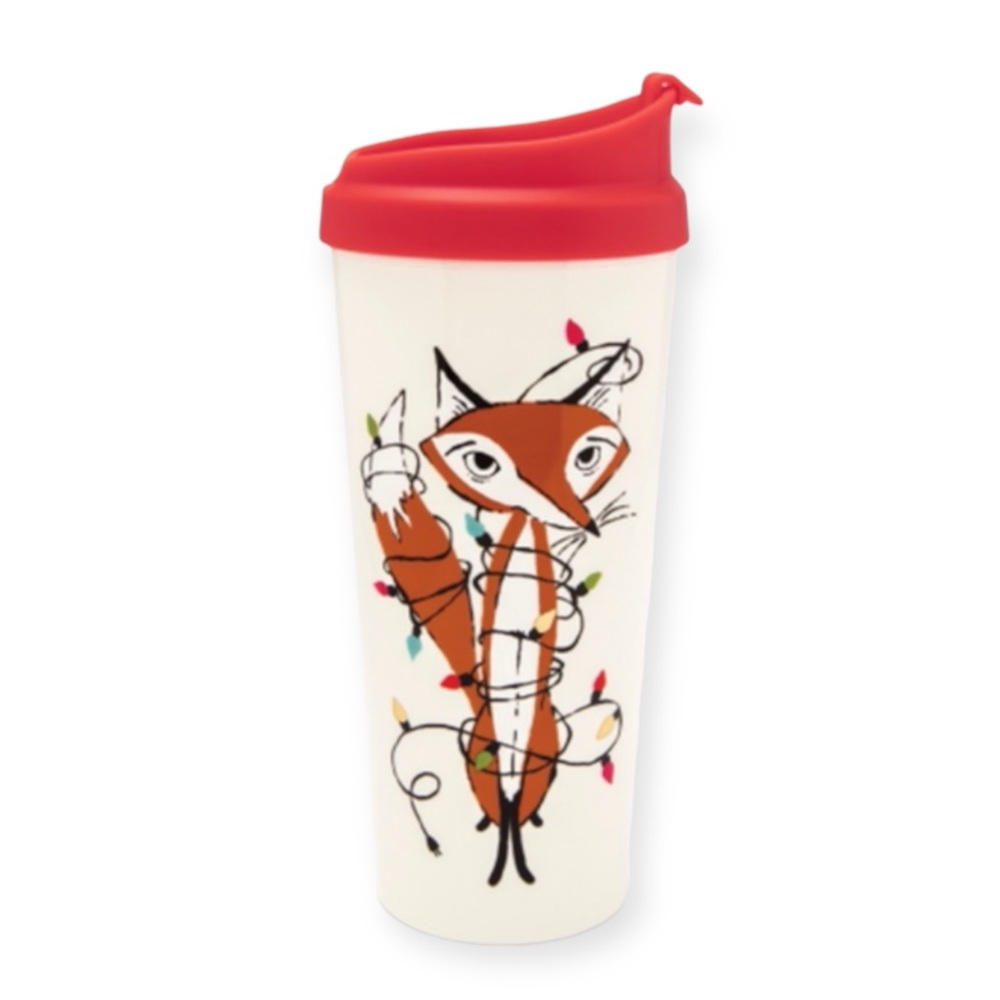 Kate Spade Festive Foxes 16 oz. Thermal Mug